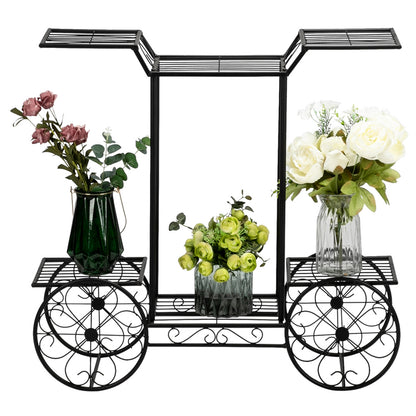 Paint Car Shape 6 Plant Stand Black