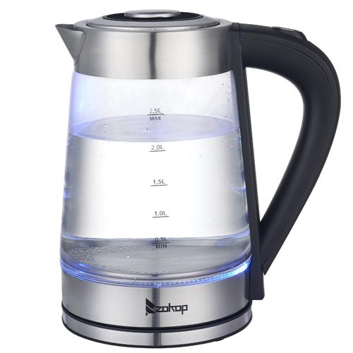 HD-250 110V 1200W 2.5L Electric Kettle with Blue Glass