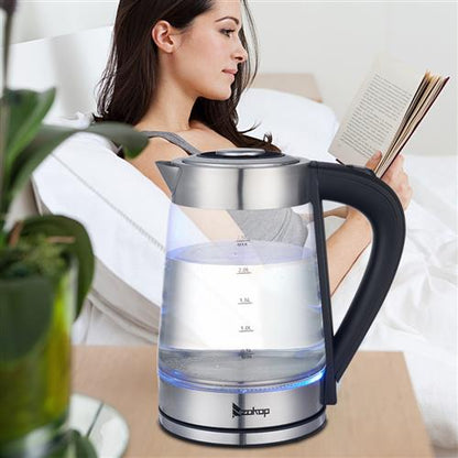 HD-250 110V 1200W 2.5L Electric Kettle with Blue Glass