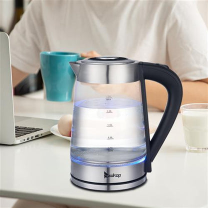 HD-250 110V 1200W 2.5L Electric Kettle with Blue Glass