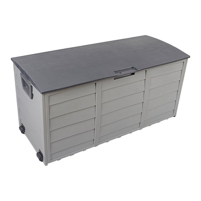 75gal 260L Outdoor Garden Plastic Storage Deck Box Chest Tools Cushions Toys Lockable Seat