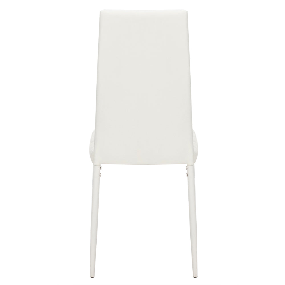 4pcs Elegant Assembled Stripping Texture High Backrest Dining Chairs White(Alternate code: 86358020)