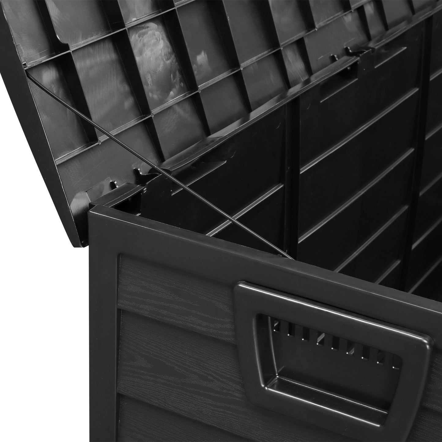 75gal 280L Outdoor Garden Plastic Storage Deck Box Chest Tools Cushions Toys Lockable Seat BLACK