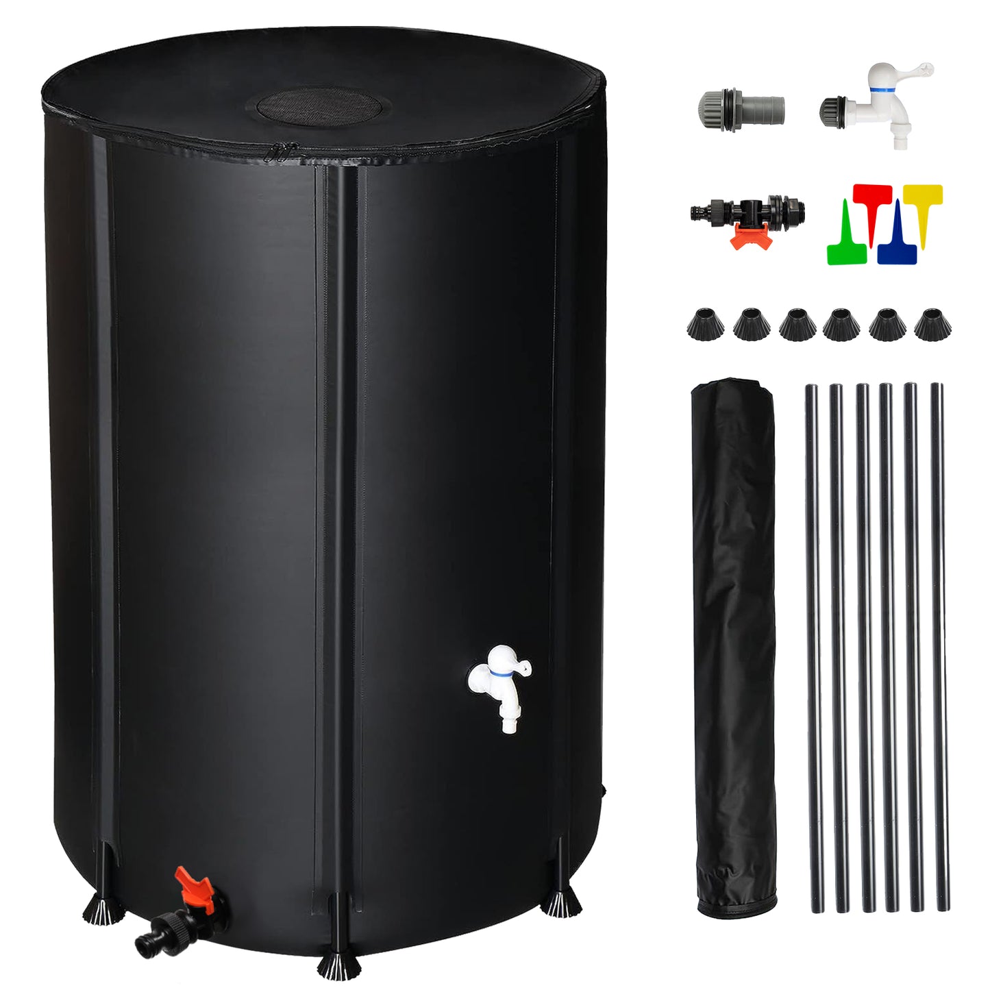 100 Gallon Folding Rain Barrel Water Collector Black