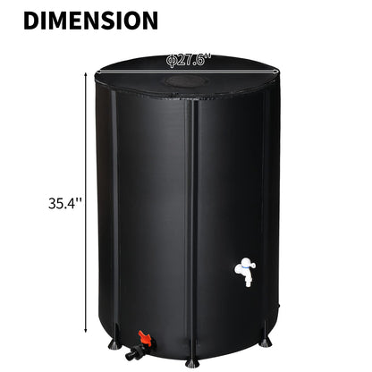 100 Gallon Folding Rain Barrel Water Collector Black