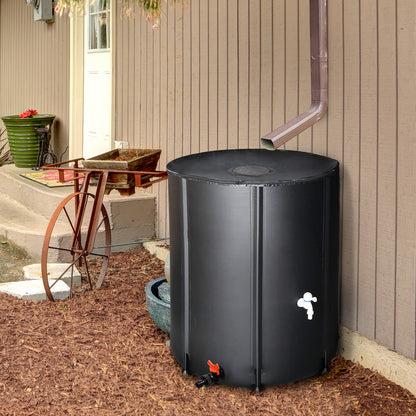 132 Gallon Folding Rain Barrel Water Collector Black