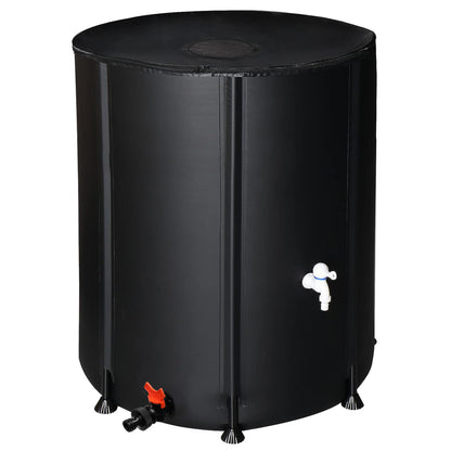 132 Gallon Folding Rain Barrel Water Collector Black