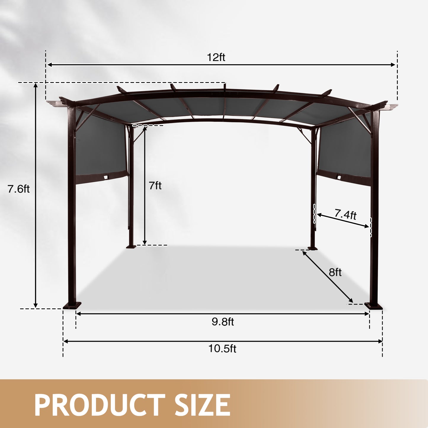 9*12ft Outdoor Rectangular Pergola