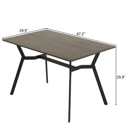 Disassemble rectangular table with inclined foot solid wood grey 120*76*76cm N101