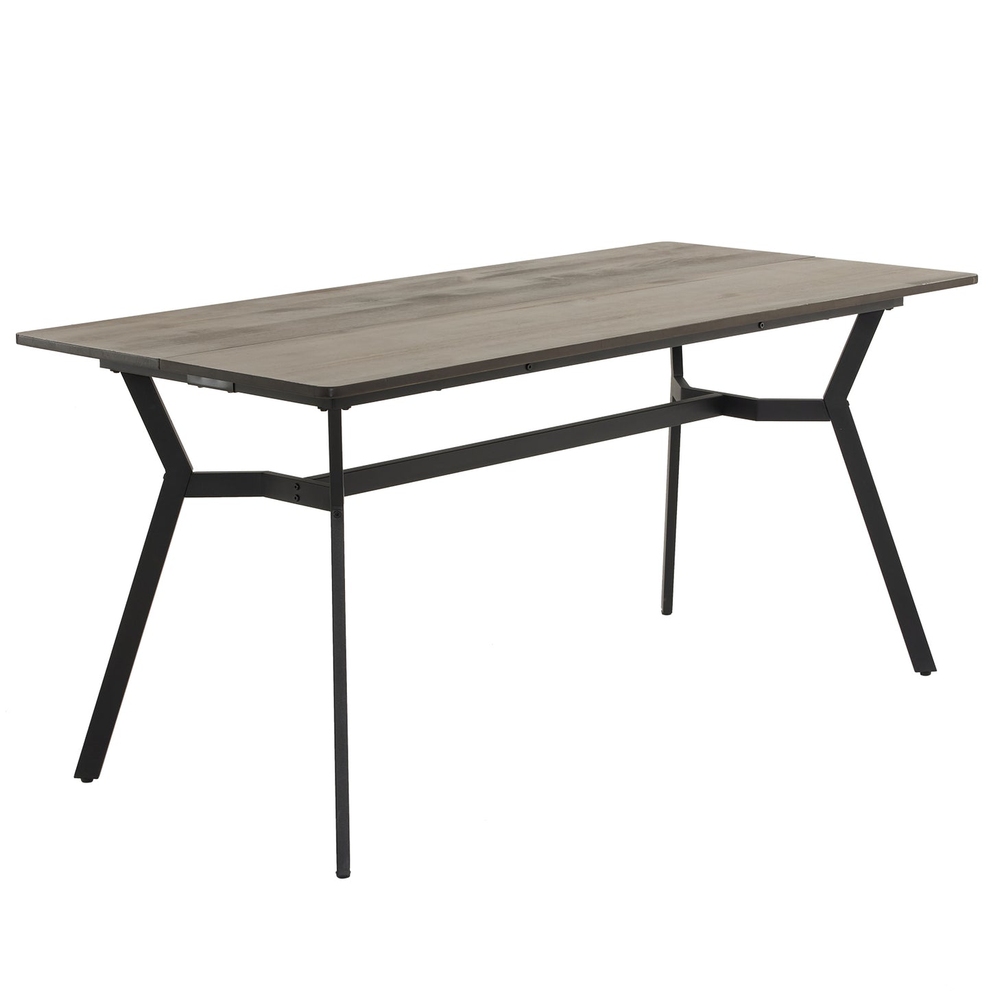 Disassemble rectangular table with diagonal feet solid wood grey desktop splicing 160*76*76cm N101