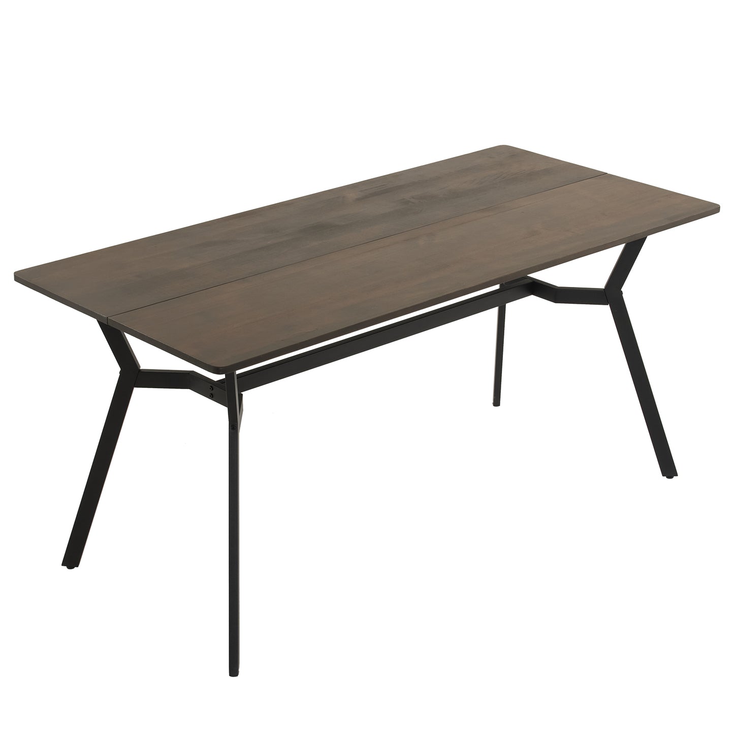 Disassemble rectangular table with diagonal feet solid wood grey desktop splicing 160*76*76cm N101