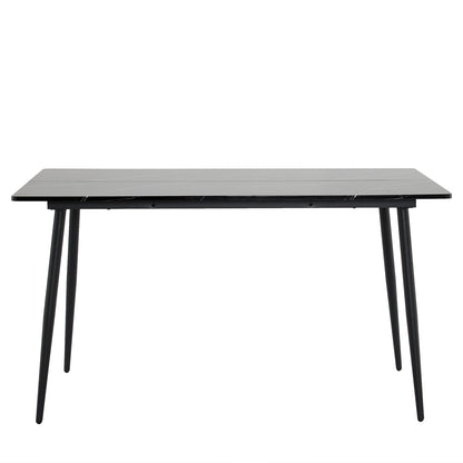 Disassemble rectangular table with arc MDF Black PVC marble surface 122*76*76cm N101