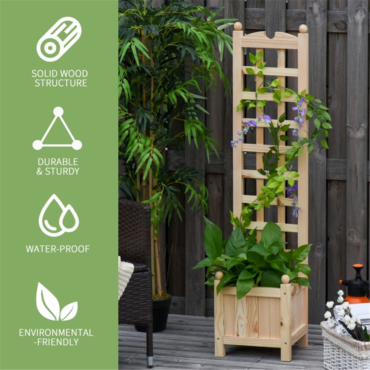 Wooden Planter、Flower shelf