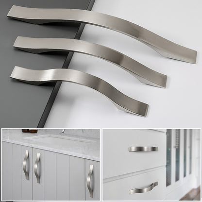 Modern Stainless Steel Kitchen Cabinet Handles Drawer Pulls Brushed Nickel