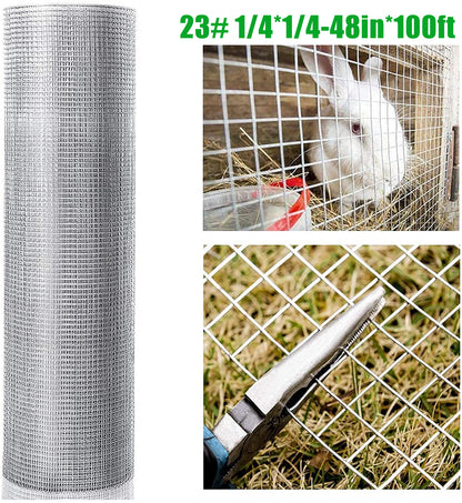 48inx100ft 1/4 in 23 Gauge Hardware Cloth Welded Cage Wire Chicken Fence mesh Rolls Square Chicken Wire Netting Raised Garden Rabbit Fence Snake Fencing Rodent Animals