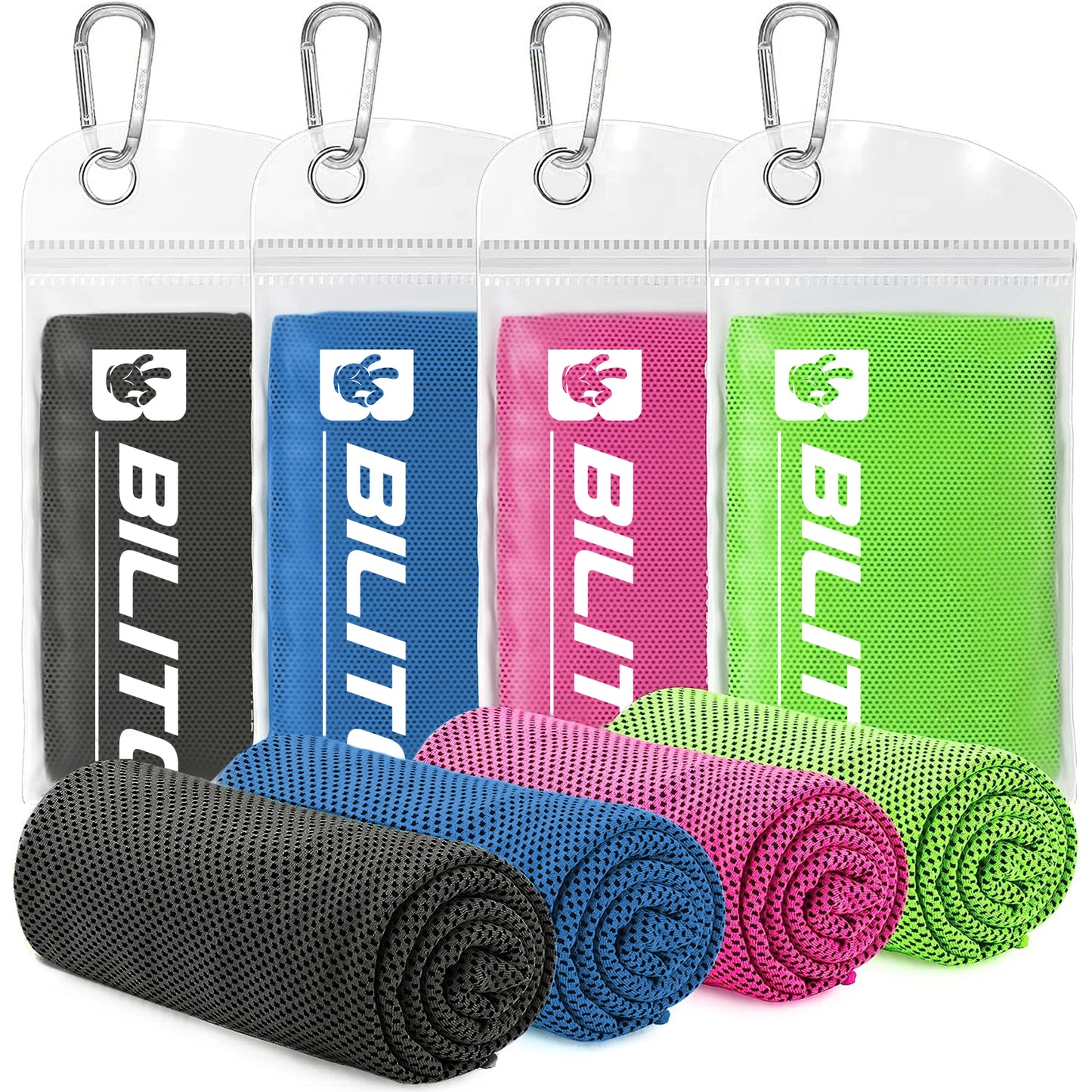 Superfiber Ice Towel Neck, Soft Breathable Cold Towel Cooling, Yoga, Sports, Golf, Gym, Camping, Running, Fitness, Exercise and More Activities, 4 Packs (No shipments on weekends)