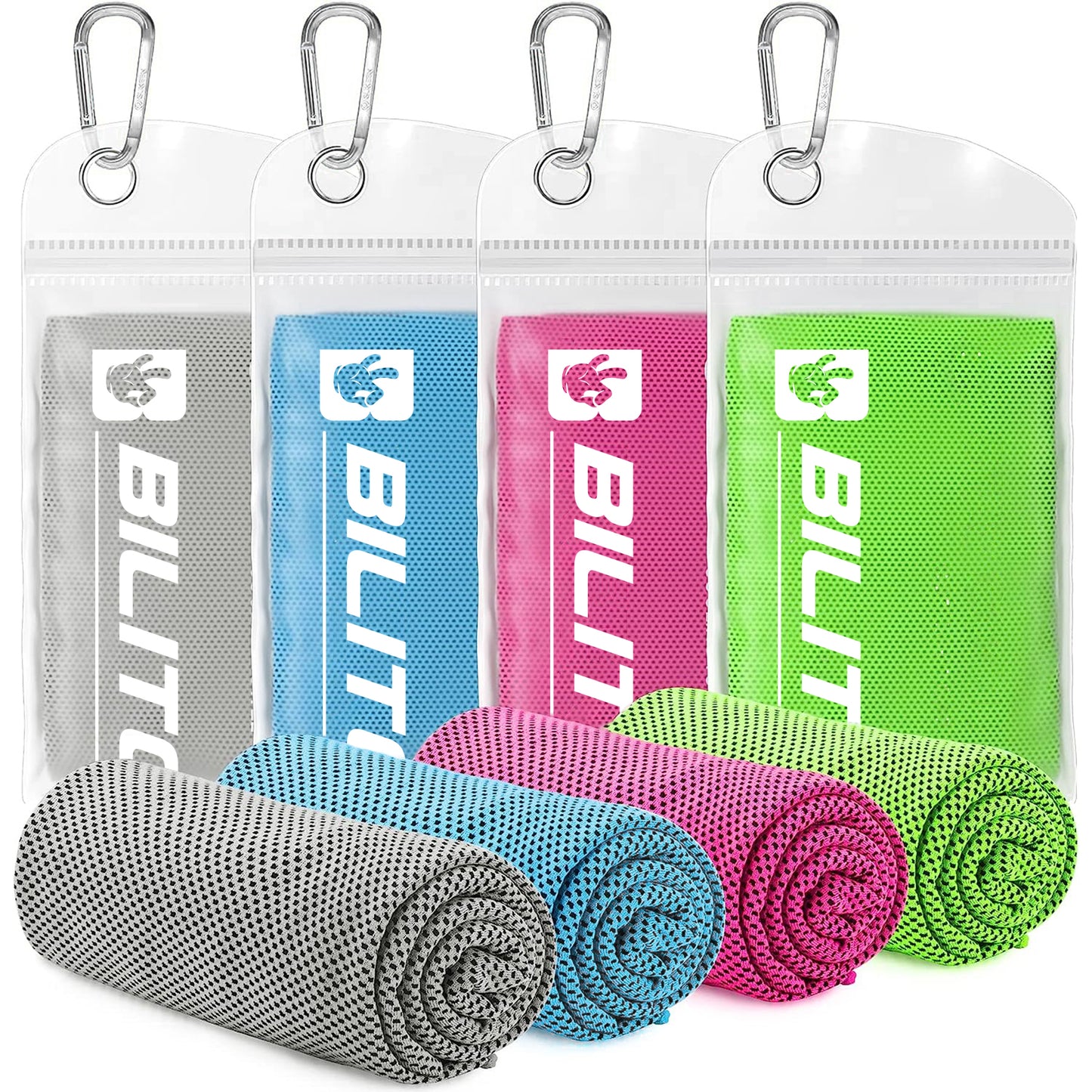 Superfiber Ice Towel Neck, Soft Breathable Cold Towel Cooling, Yoga, Sports, Golf, Gym, Camping, Running, Fitness, Exercise and More Activities, 4 Packs (No shipments on weekends)