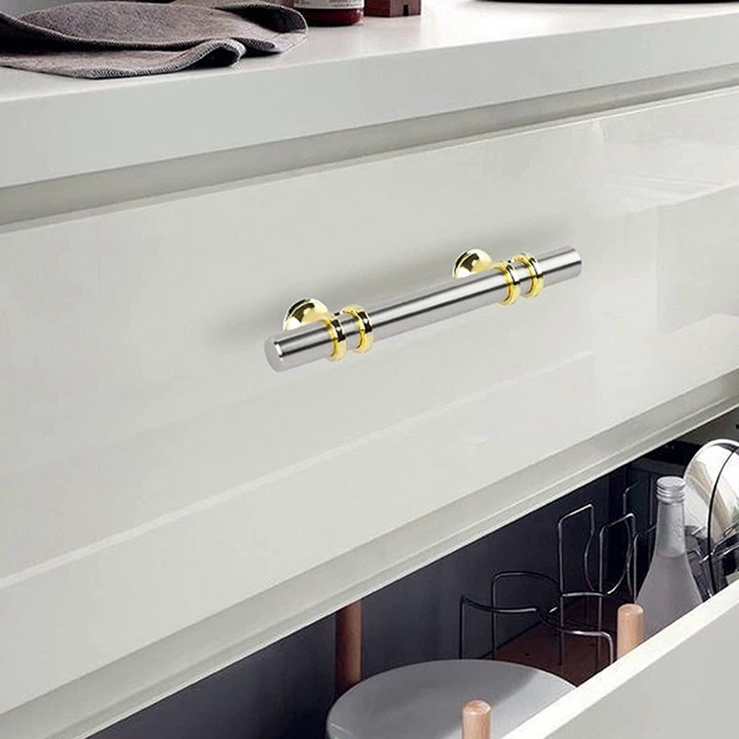 Kitchen Cabinet Pulls Drawer T Bar Handles Polished Nickel Stainless Steel Knob