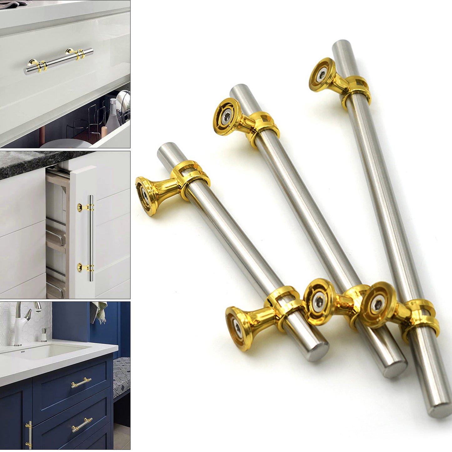 Kitchen Cabinet Pulls Drawer T Bar Handles Polished Nickel Stainless Steel Knob