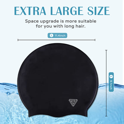 Large Swimming Cap, Suitable for Men and Women, Specially Designed Swimming Cap, Suitable for Very Long and Thick Curly Hair and Braids, Keep Hair Dry（No shipments on weekends）