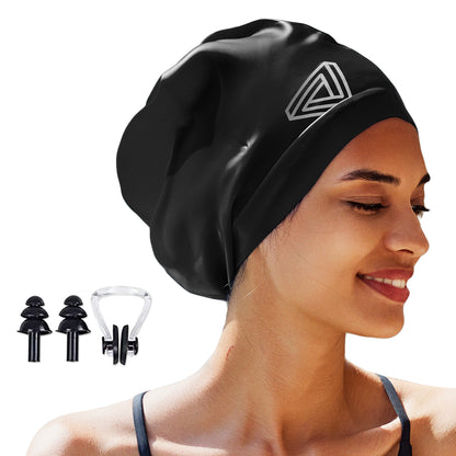 Large Swimming Cap, Suitable for Men and Women, Specially Designed Swimming Cap, Suitable for Very Long and Thick Curly Hair and Braids, Keep Hair Dry（No shipments on weekends）