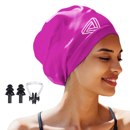 Large Swimming Cap, Suitable for Men and Women, Specially Designed Swimming Cap, Suitable for Very Long and Thick Curly Hair and Braids, Keep Hair Dry（No shipments on weekends）