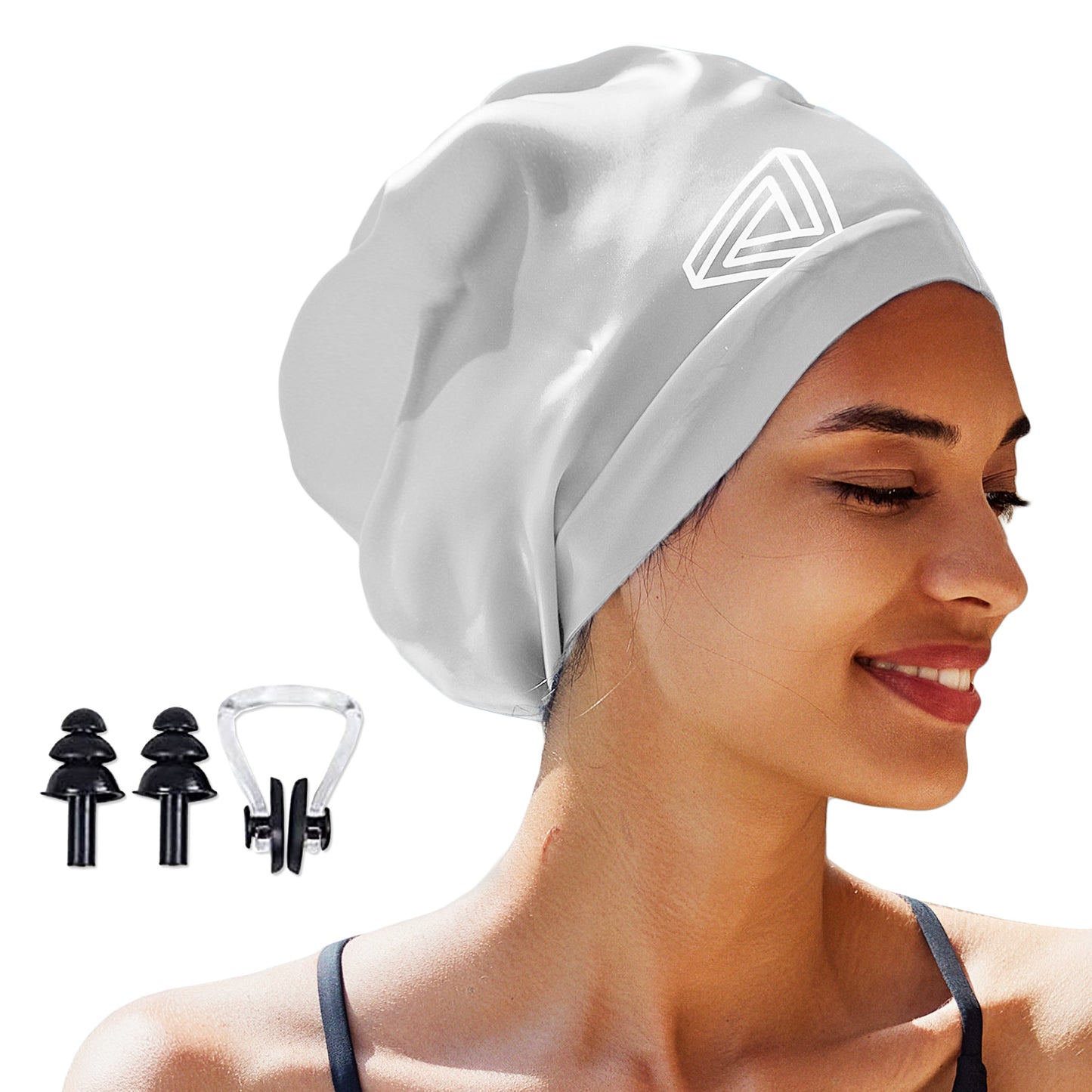 Large Swimming Cap, Suitable for Men and Women, Specially Designed Swimming Cap, Suitable for Very Long and Thick Curly Hair and Braids, Keep Hair Dry（No shipments on weekends）