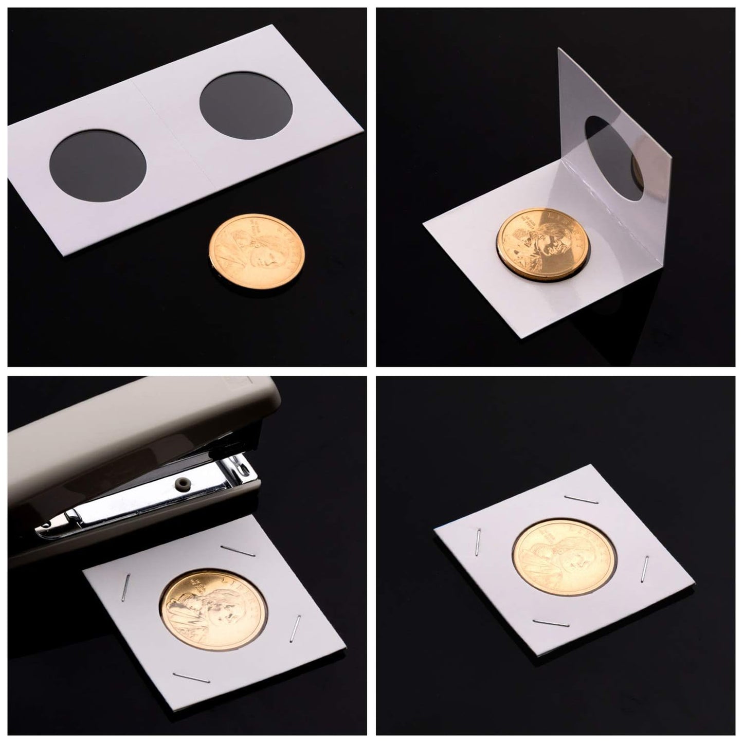 Paper Display Cardboard Coin Holder Clip Case Storage Flips Card for Collection