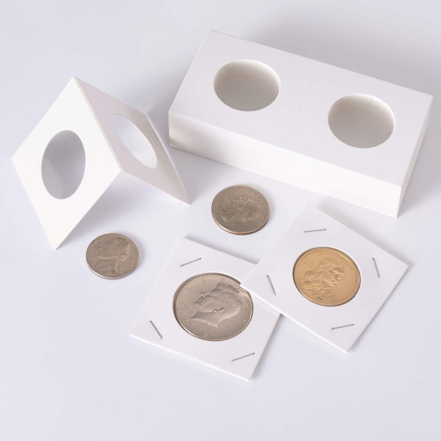 Paper Display Cardboard Coin Holder Clip Case Storage Flips Card for Collection