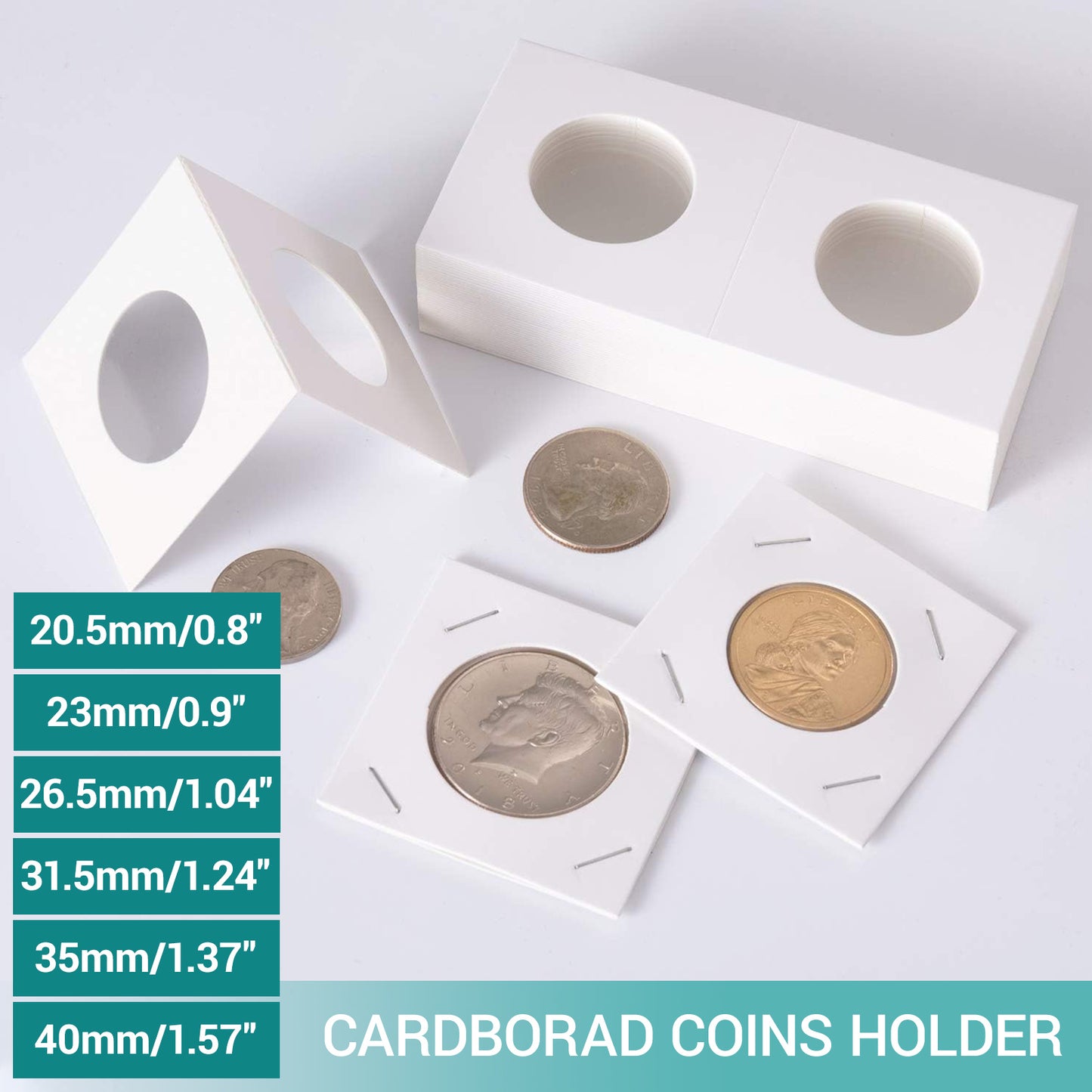 Paper Display Cardboard Coin Holder Clip Case Storage Flips Card for Collection