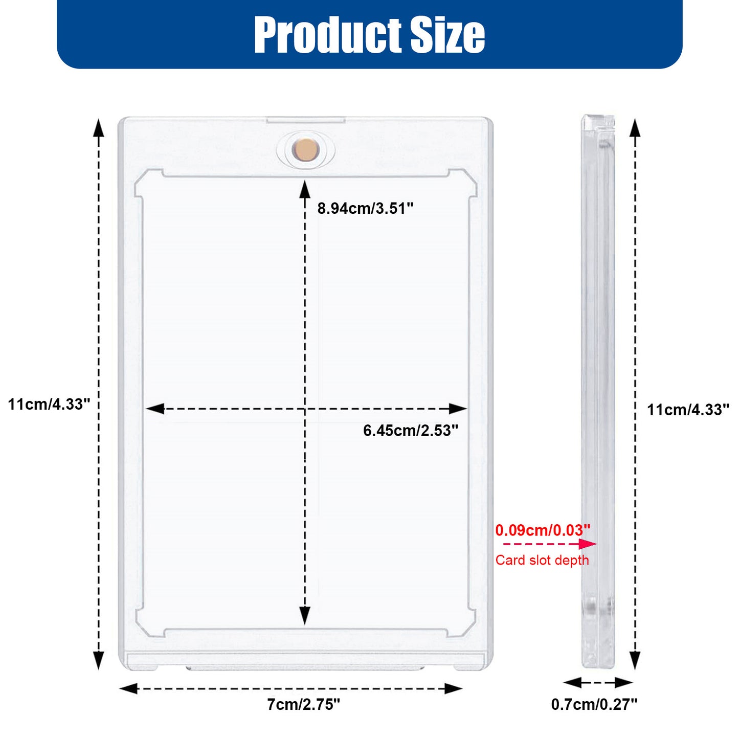 Magnetic Top Loader Card Sleeves Trading Hard Acrylic Case Holder Baseball