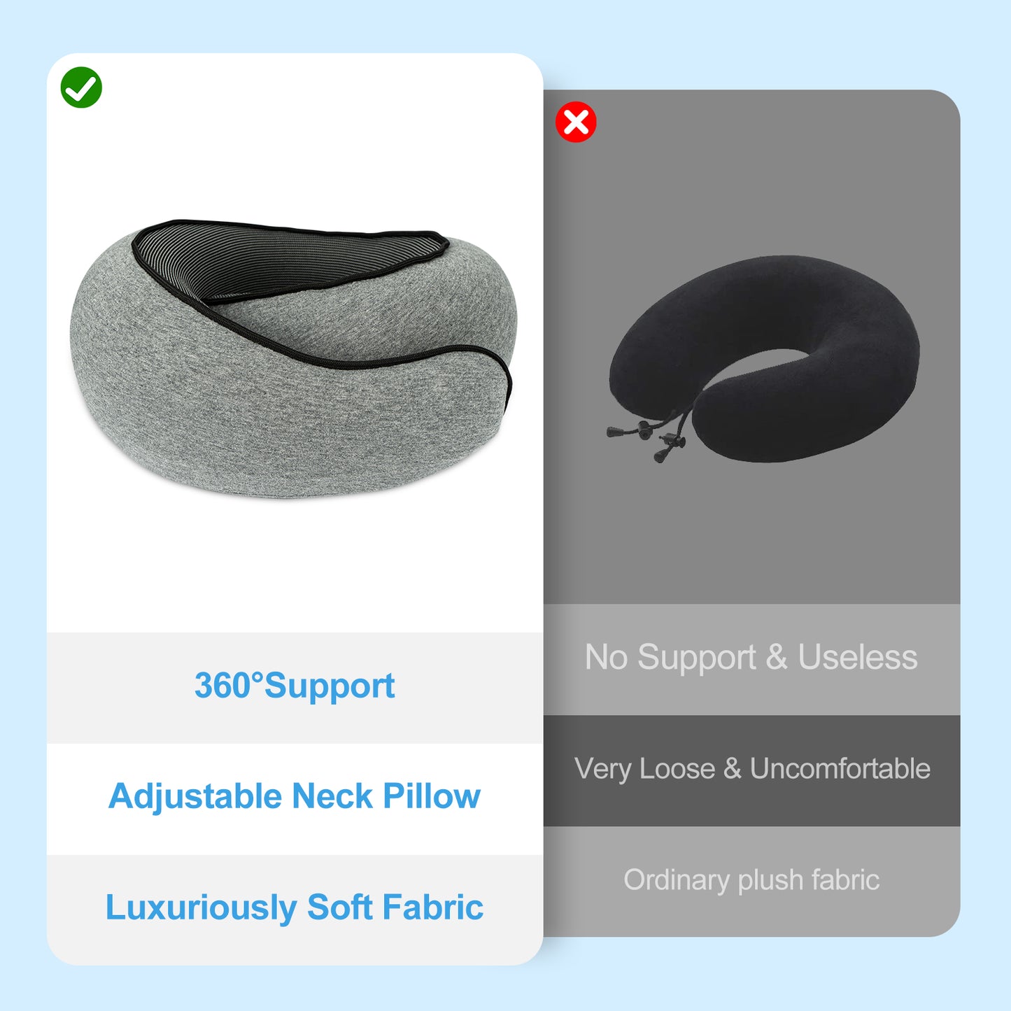 Travel Pillows for Airplanes Memory Foam Neck Pillow【Shipment from FBA】