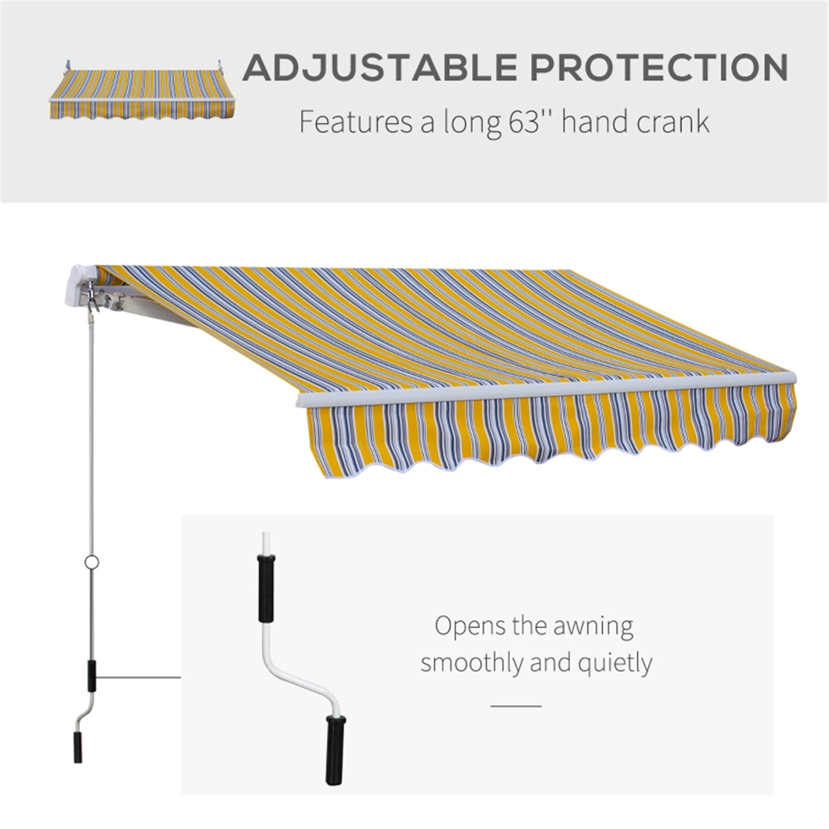 Patio Retractable Awning  -AS ( Amazon Shipping)（Prohibited by WalMart）