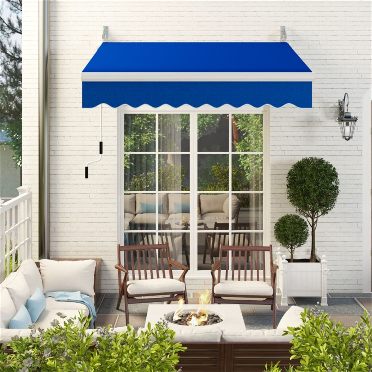 Patio Retractable Awning  -AS ( Amazon Shipping)（Prohibited by WalMart）