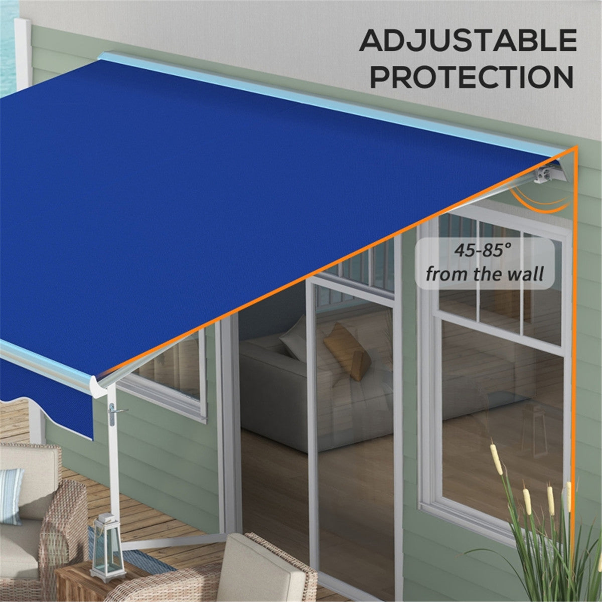 Electric Awning  /Patio Retractable Awning  -AS ( Amazon Shipping)（Prohibited by WalMart）