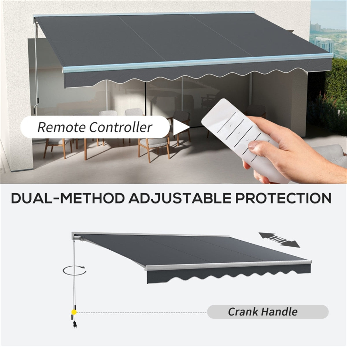 Electric Awning  /Patio Retractable Awning  -AS ( Amazon Shipping)（Prohibited by WalMart）