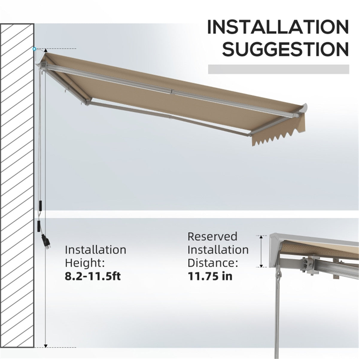 Electric Awning  /Patio Retractable Awning  -AS ( Amazon Shipping)（Prohibited by WalMart）