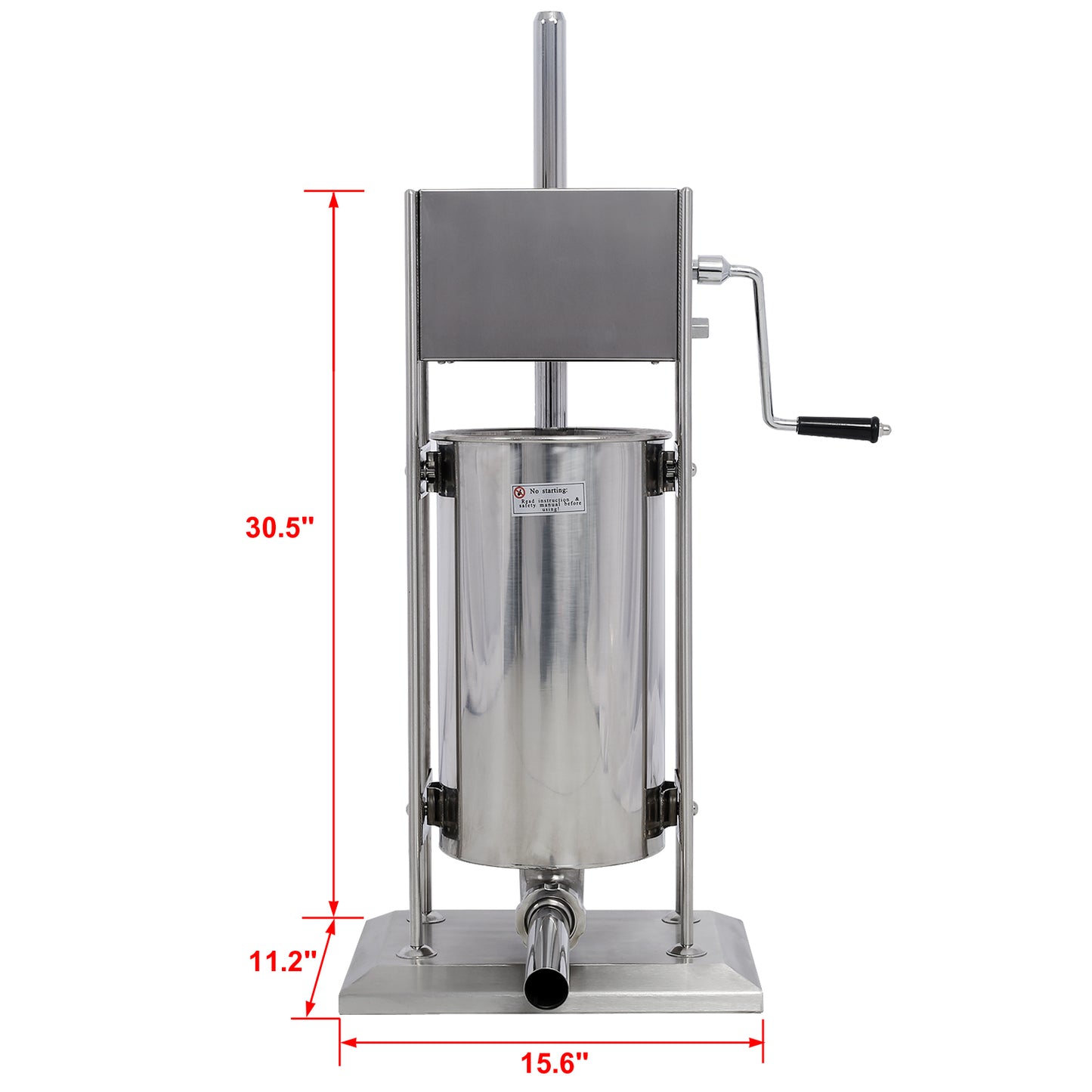 Stainless Steel Commercial Sausage Stuffer,Dual Speed Vertical Sausage Maker 32LB/15L, Meat Filler with 4 Stuffing Tubes