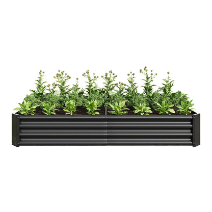 Raised Garden Bed Outdoor, 6×3×1ft , Metal Raised  Rectangle Planter Beds for Plants, Vegetables, and Flowers - Black