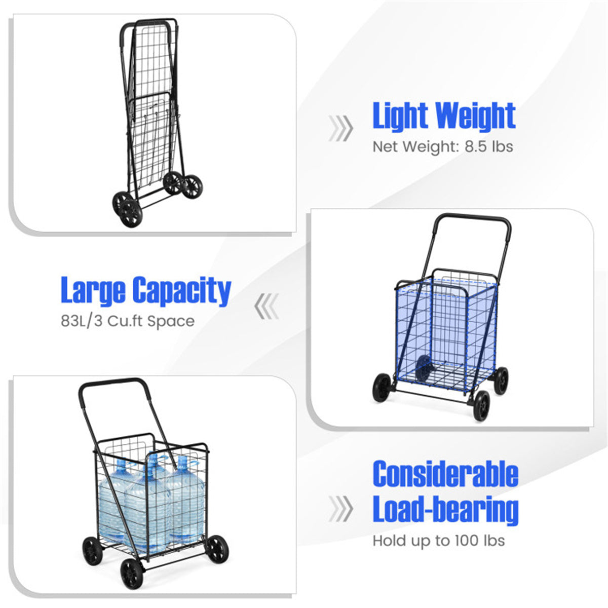 Medium folding shopping cart