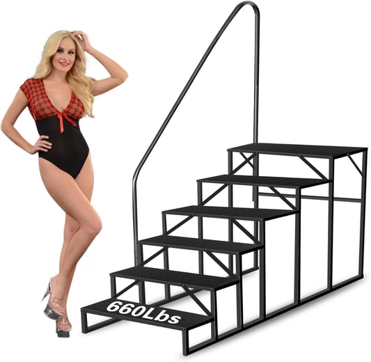 Swimming Pool Ladder Above Ground Pools, Step Stool Ladder with Handrails, Heavy Duty Hot Tub Steps (6 Step)