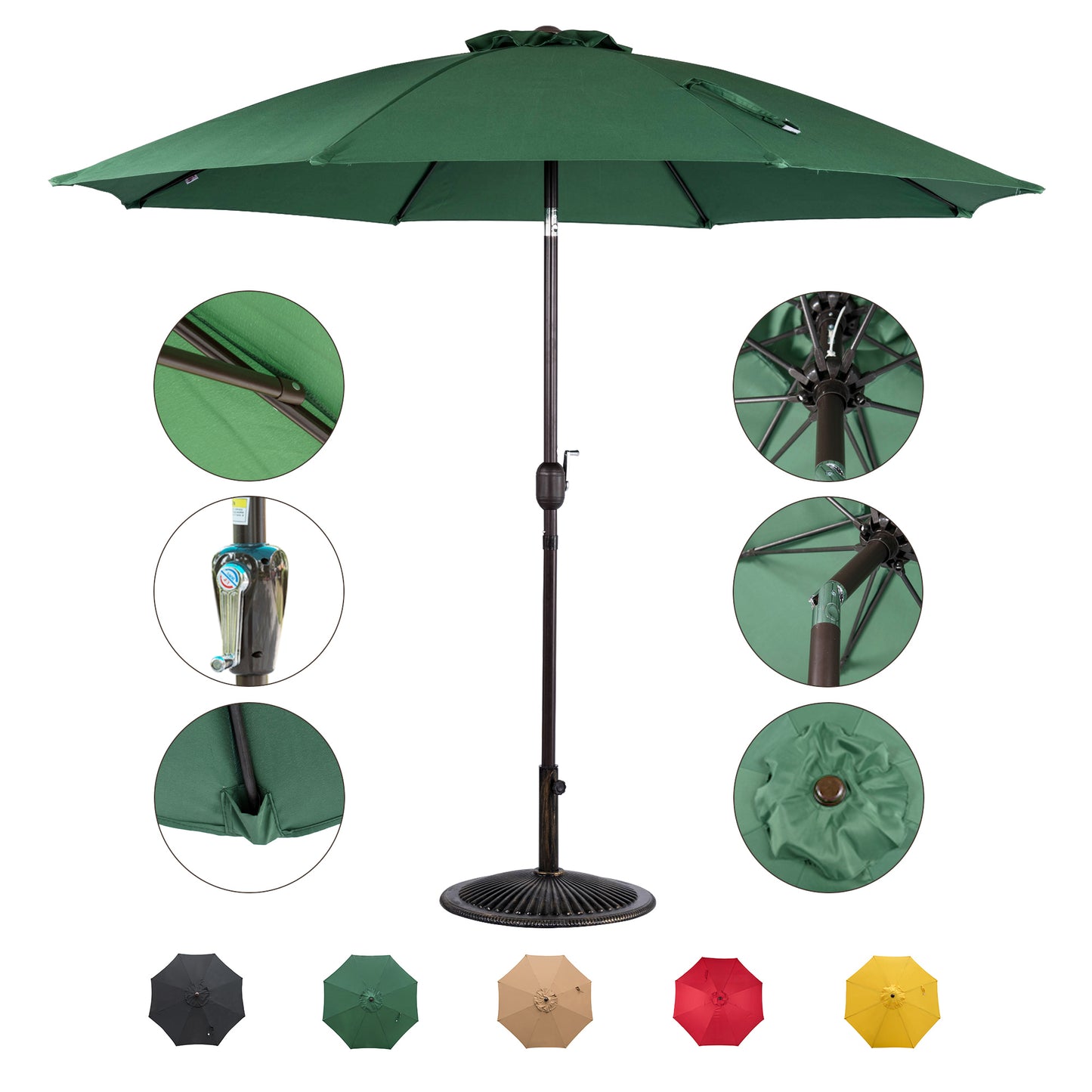 10 ft Outdoor Patio sun Table tilt Umbrella Parasol canopy shade for garden/parasol de plage design(Without chassis)(No shipments on weekends, banned from Amazon)