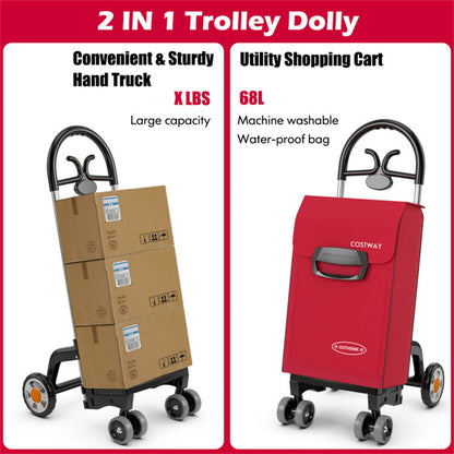 Red Folding Shopping Cart