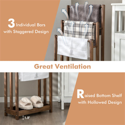 Vertical towel rack brown