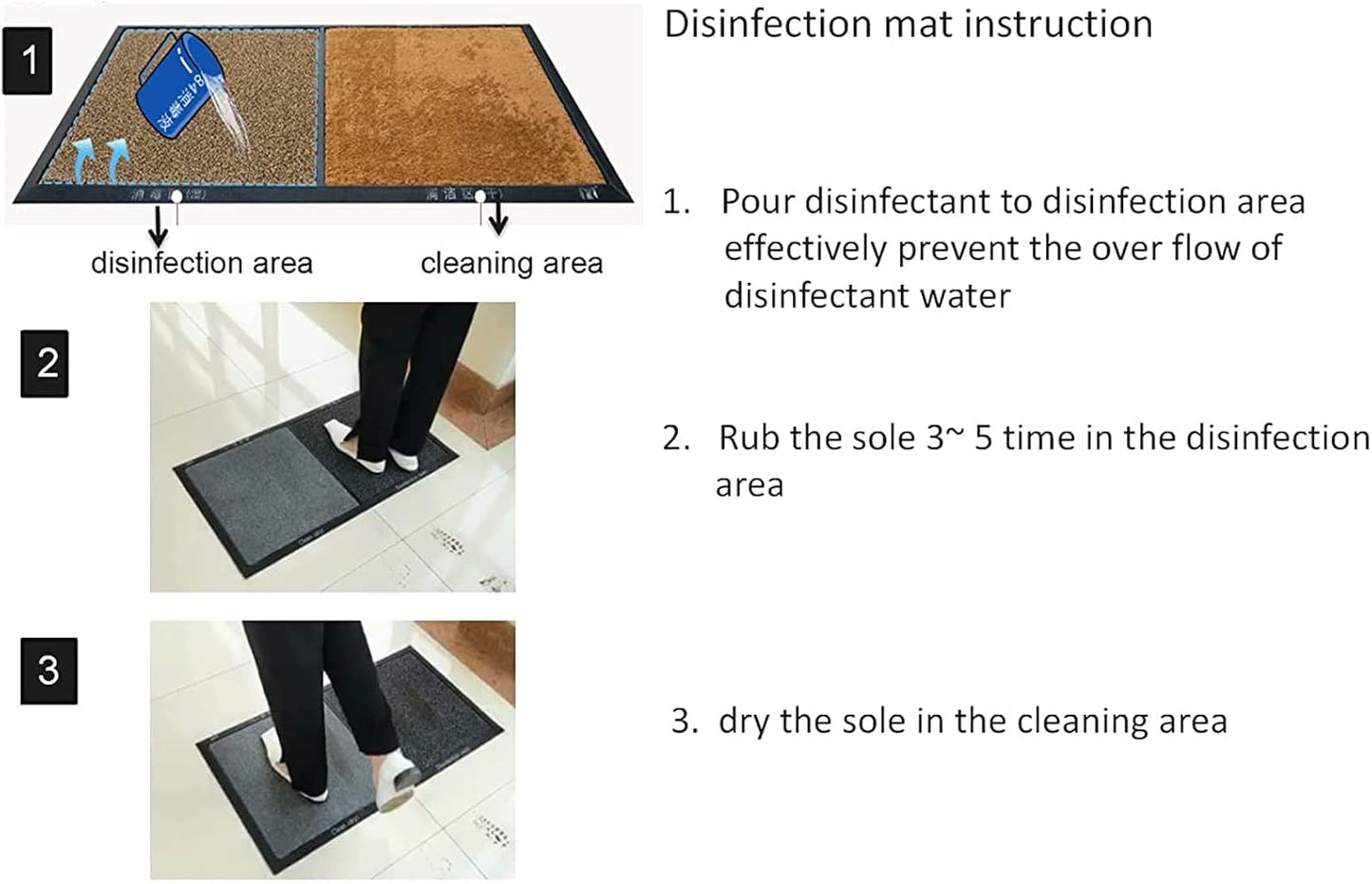 Disinfecting Sanitizing Floor Entrance doormats， Disinfection Doormat Entry Rug Shoe sanitizer, Shoe Tray for entryway Indoor，indoor doormats (Brown, S: 17x31inch (45x80cm))