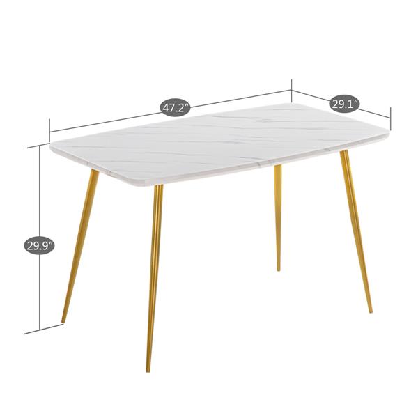 Marble Dining Table [120x74x76cm] White